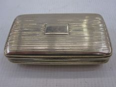 Victorian silver rectangular snuff box, Birmingham 1840, maker Nathaniel Mills, 8cm x 4.5cm, 1.9ozt