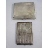 A 1930s silver cigarette case, rectangular, engine turned decoration, Birmingham 1939, makers