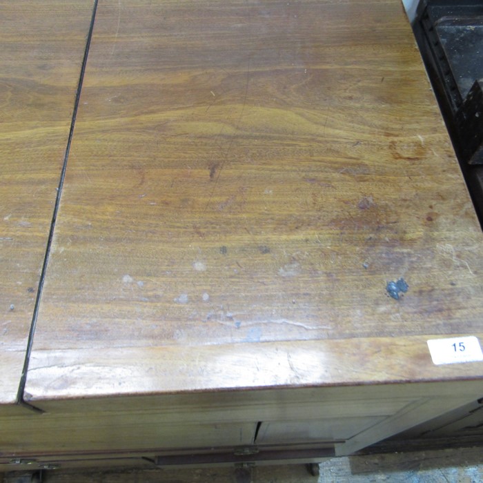 19th century mahogany folding washstand/dressing table, the rectangular top opening to reveal - Image 10 of 10