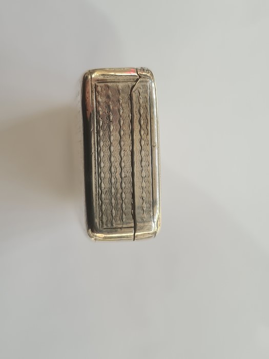 Victorian silver snuff box by Nathaniel Mills, rectangular and engine-turned with chased edge, - Image 10 of 11