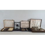 Quantity of cased silver plated flatware to include cased teaspoons, tea knives and forks,