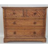 Late 19th/early 20th century walnut chest of two short over two long drawers, to bracket feet,