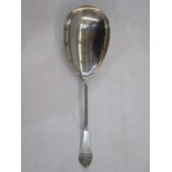 Dutch silver serving spoon with reeded handle, marked VK and dated 1915(?), 3.2oz total