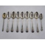 Set of six George III silver teaspoons, 1807, maker Samuel Brodbyhere, Edward Wigan and James