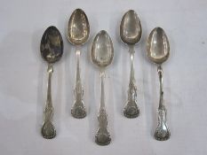 Set of five Victorian teaspoons, King's pattern, Edinburgh 1877, maker William Marshall, 3.5ozt (5)