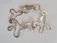 Foreign silver abstract link bracelet, 39g approx