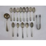 Set of three Victorian silver teaspoons, Old English pattern, engraved to handle 'First Surrey Rifle