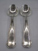 Pair of Danish silver table spoons with thread decoration, by Georg Jensen, with import marks for