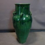 A large Persian green glazed Sharab wine vessel, H.91cm