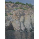 Michael Williams, 'Marble Cliff with Cave', watercolour on paper, signed and dated 2005 in pencil to