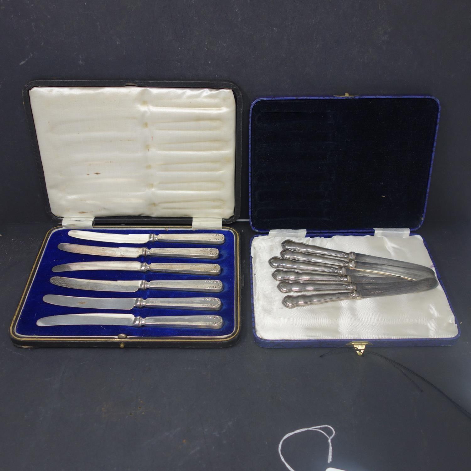 Two cased sets of silver handled fruit knives - Image 2 of 4