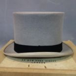 A Herbert Johnson top hat in original box, interior dimensions - L.19.5 W.15cm D.15cm