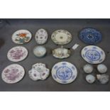 A collection of 19th century and later porcelain and ceramic to include a Brownfield plate, Clarrice