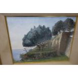 A framed and glazed oil on board, Italian scene on the Amalfi coast, Kristen Jameson (Irish b.1949),