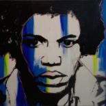 A large oil on canvas of Prince, 92 x 122cm
