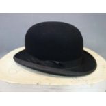 A Herbert Johnson bowler hat in original box, interior dimensions - L.20 W.15 D.12cm