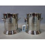 Two silver plated champagne buckets, marked Louis Roederer, H.23 W.26cm