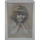 George Elgar Hicks (1825-1914), Study of a young girl, pencil and pastel on paper, indistinctly