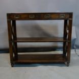 A Chinese elm hall table fitted frieze drawers H.81 W.91 D.30cm