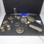 A miscellaneous collection of hallmarked silver dressing table items