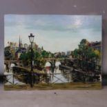 Robert Lavoine, View of Paris, oil on canvas, signed lower right, 50 x 65cm