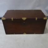 A brass bound mahogany trunk, H.37 W.76 D.43cm