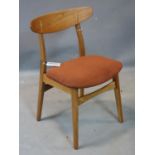 A mid 20th century Danish teak chair by Carl Hansen & Son, designed by Hans J. Wegner, stamped to