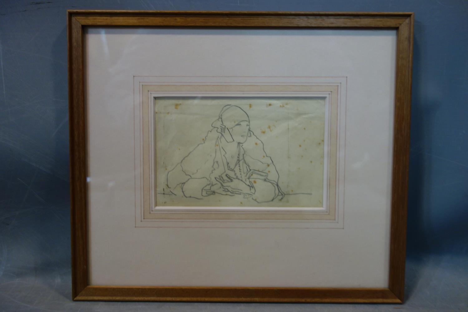 WITHDRAWN Charles Robinson Sykes (1875 ? 1950), sketch of a lady, pencil on paper, 26 x 30 cm - Image 2 of 3