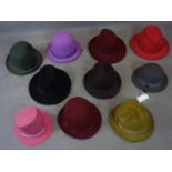 A collection of 10 felt hats by 'A child of the Jago'