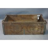 An early 20th century Irish wooden shipping crate for 'Shanahan's Cork Butter', all sides bearing