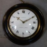 An early 19th century circular sedan clock, the 4" white enamel dial signed 'Leroux, Charing-Cross',