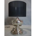 A large contemporary chrome table lamp with shade by Eichholtz, H.82cm