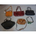 A collection of 5 Jaeger handbags and a Jaeger pouch on belt
