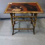A Victorian bamboo occasional table H.78 W.72 D.57cm