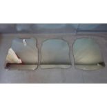 Three Art Deco mirrors, 85 x 70cm; 74 x 67; and 82 x 66cm