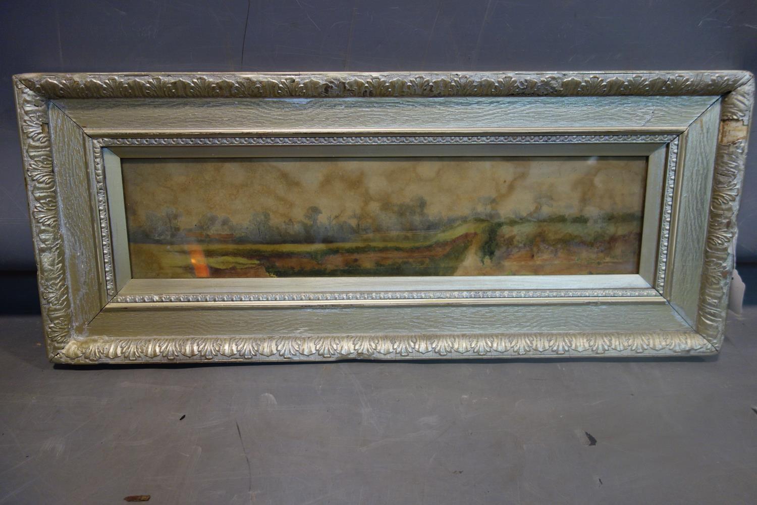 Early 20th century school, Landscape, watercolour, framed and glazed, 14 x 62cm - Image 2 of 2
