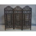An Anglo Indian 3 fold screen, 103 x 104cm