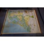 A vintage Dutch wall map of the Netherlands, 140 x 109cm