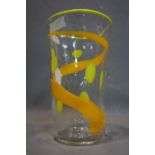 A 20th century art glass vase, indistinctly signed and dated 1990, H.32 D.19cm