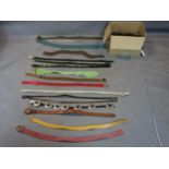 A collection of ladies designer belts, mainly leather