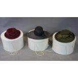 Three Jane Smith straw hats in original hat boxes