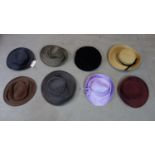 A collection of 8 Eric Javits hats