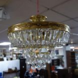 A contemporary circular gilt chandelier, Diameter 37cm