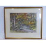 Constance G. Harris, A framed and glazed watercolour of a woodland setting, signed lower right, 29 x