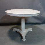 A Victorian painted tilt top breakfast table, H.73 D.90cm