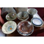 A collection of 10 Studio Art Pottery bowls of varying size and form (10)