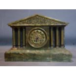 A late 19th century onyx mantle clock, H.29 W.40 D.13cm