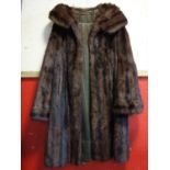 A ladies vintage Muskrat coat, H.106cm