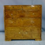 A mid 20th century burr walnut chest of drawers, H.101 W.105 D.55cm