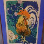 David Koster (British, b.1926), Cockerel and Chicken, print, signed and dated 1961 in pencil to